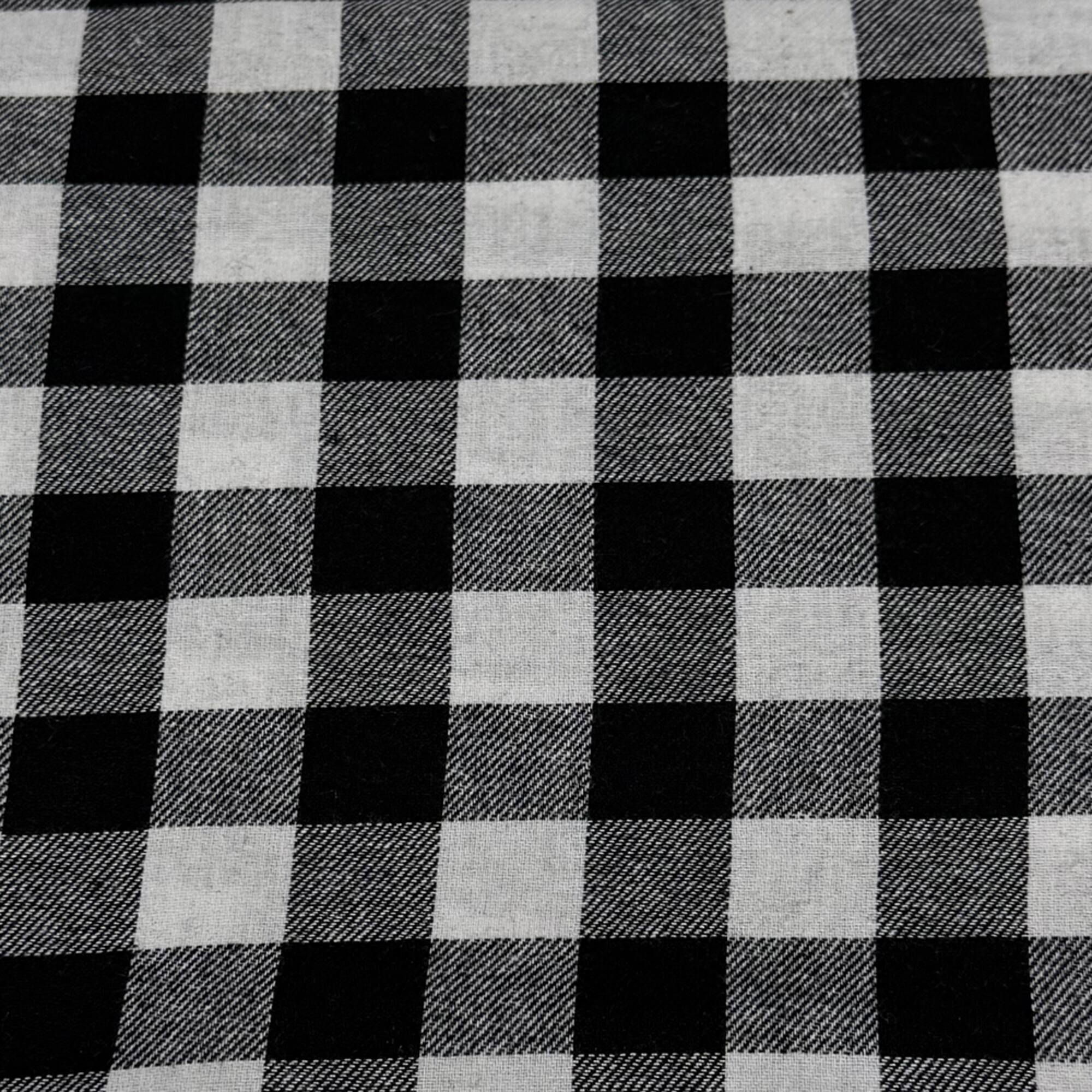 Feldman Black & White Checker Yarn-Dyed Cotton Flannel Fabric